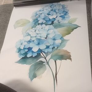 Blue Hydrangea Floral Art Print
